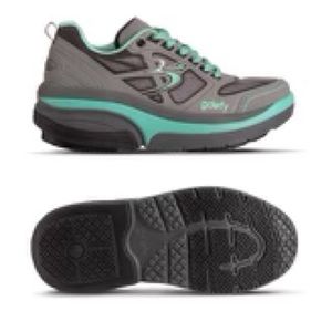 COMFORT FIT BY GRAVITY DEFYER WOMENS SIZE 8.5 TEAL AND GRAY GREAT CONDITION